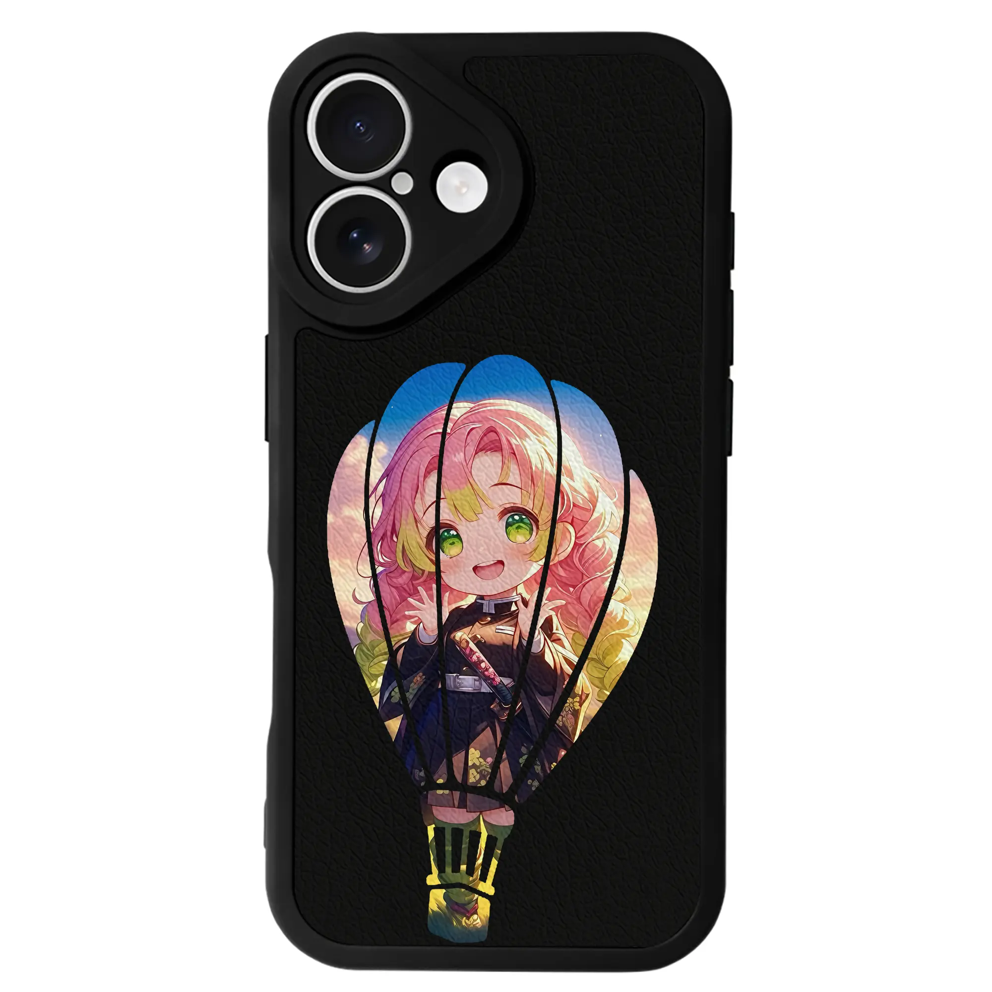 鬼滅の刃 グッズ,甘露寺 蜜璃 - IPhone 16シリーズ対応 ・ シリコンスマホケース ・ レザー調 ・ 高精度フィット ・ 耐衝撃 ・ ワイヤレス充電対応 ・ 精密カット